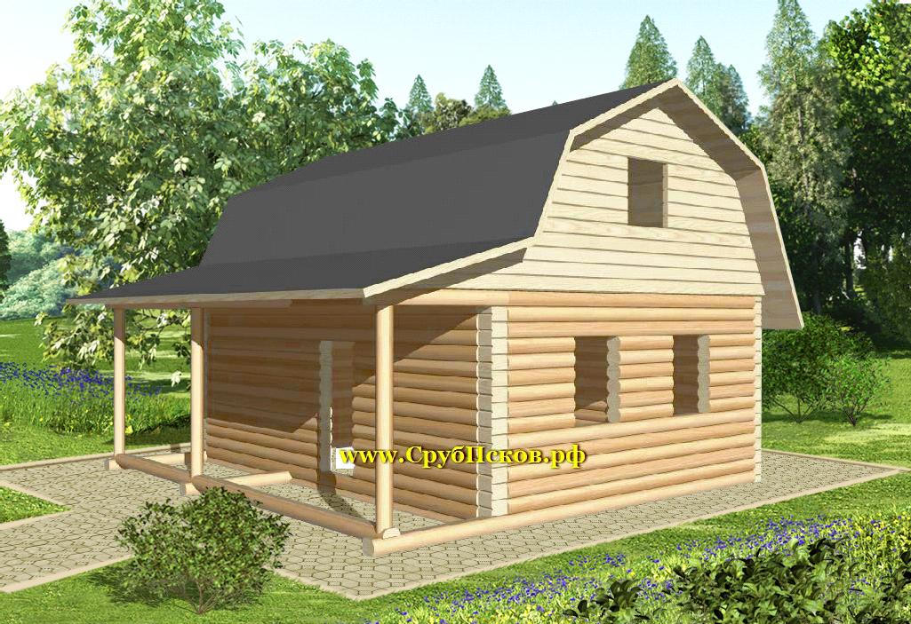 Сруб дома 5х7+2