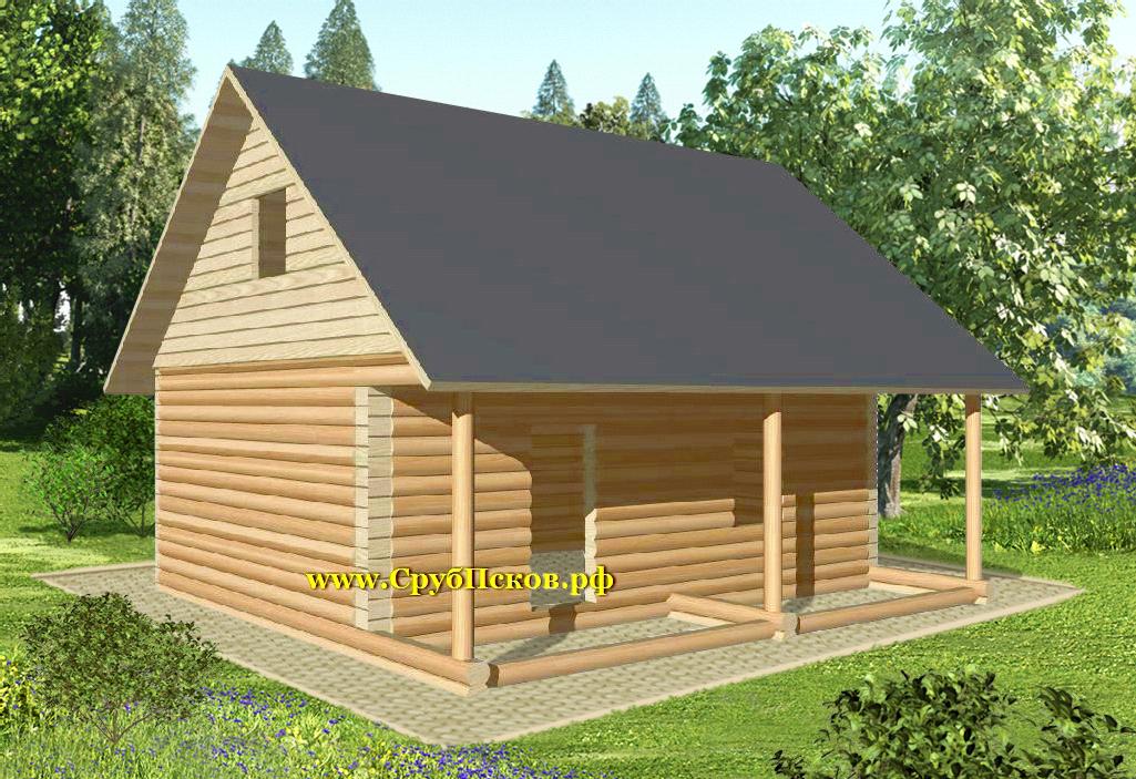 Сруб дома 6x7+2